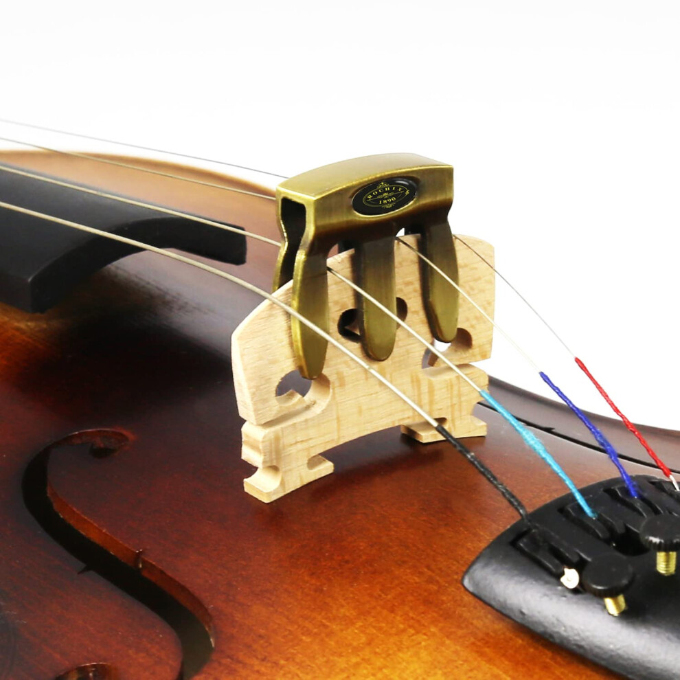 Rochix 1890 Violin Mute Viola Practice Bronze Mute Violin Silencer 3 Claw Violin P