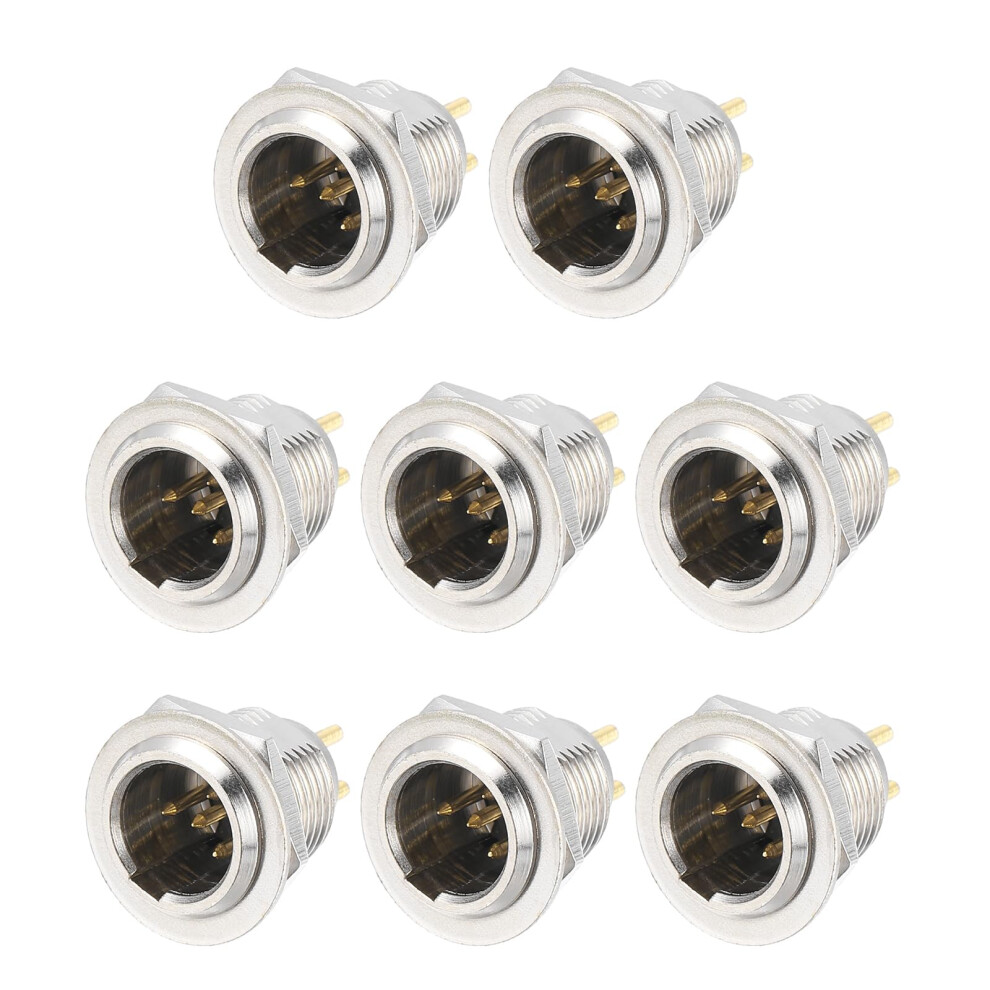 Sourcing Map 8Pcs 4 Pin Male Mini Xlr Connector, Mini Xlr Panel Mount