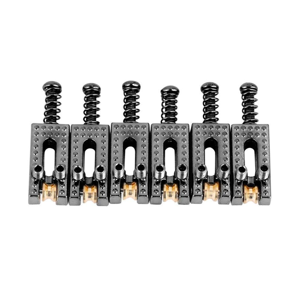 Alomejor Guitar Saddle Bridge Set 6Pcs Metal Roller Bridge Repair Part