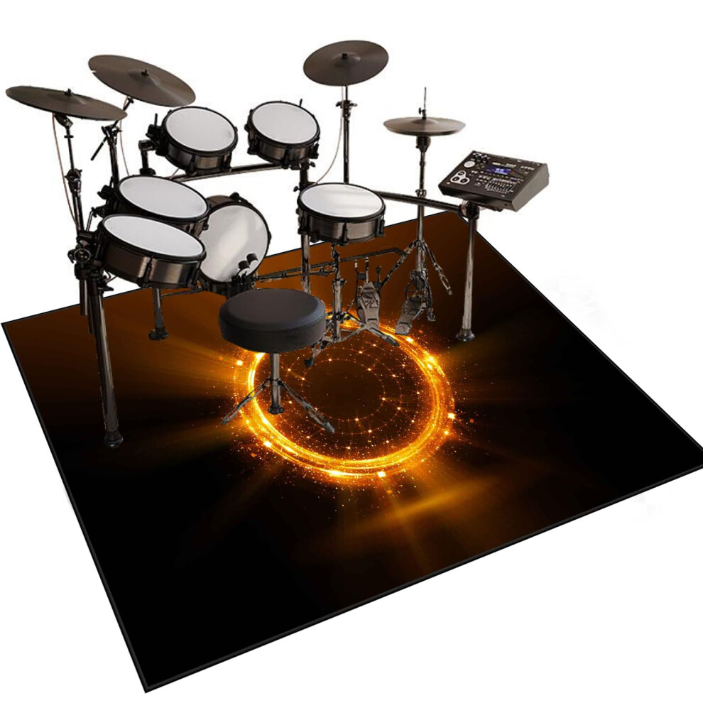 Qesjodfu Soundproof Mat For Electronic Drums, Drum Mat, Drum Rug Non-Slip Drum