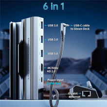 For Docking Station HUB Handheld Game Console Base Bracket TypeC to -Compatible Docking Station