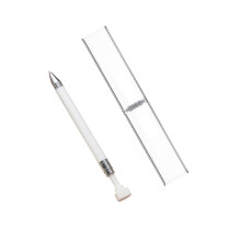 White Professional Nail Art Dotting Pen - Precise Rhinestone Tool with Ergonomic Grip