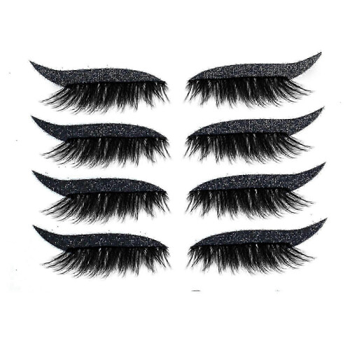 Black Glitter Wispy Cat Eye False Eyelashes, Dramatic Festival Pack 2025
