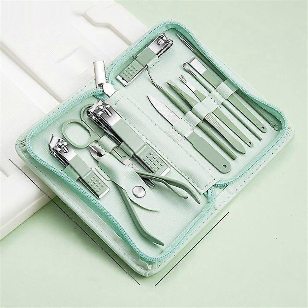 12pcs Stainless Steel Nail Clipper Set Manicure Pedicure Kit Precision Grooming Tools