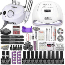 Manicure Set with 120/80/54W Nail Lamp & 35000rpm Drill, Choose Gel Polish, Compatible Kit 2025
