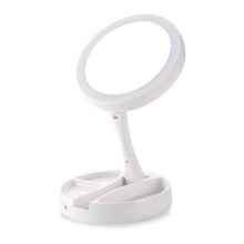 Miroir de maquillage à lumière douce LED, 20 LED, diamètre 16 cm, verre ABS, double alimentation USB et piles