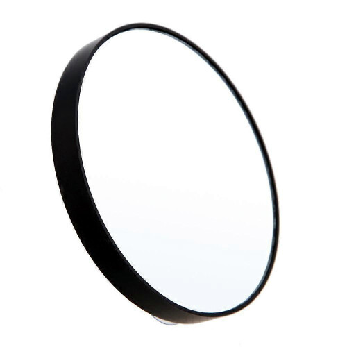 Black Round 10X Magnifying Mirror with Two Suction Cups, Makeup Tool