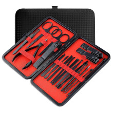 Professionelles 18-teiliges Maniküre-Set, Nagelpflegeinstrumente aus Edelstahl, tragbares Reiseetui aus Leder