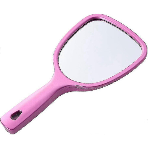 Handheld Double-Sided Round Makeup Mirror with Handle