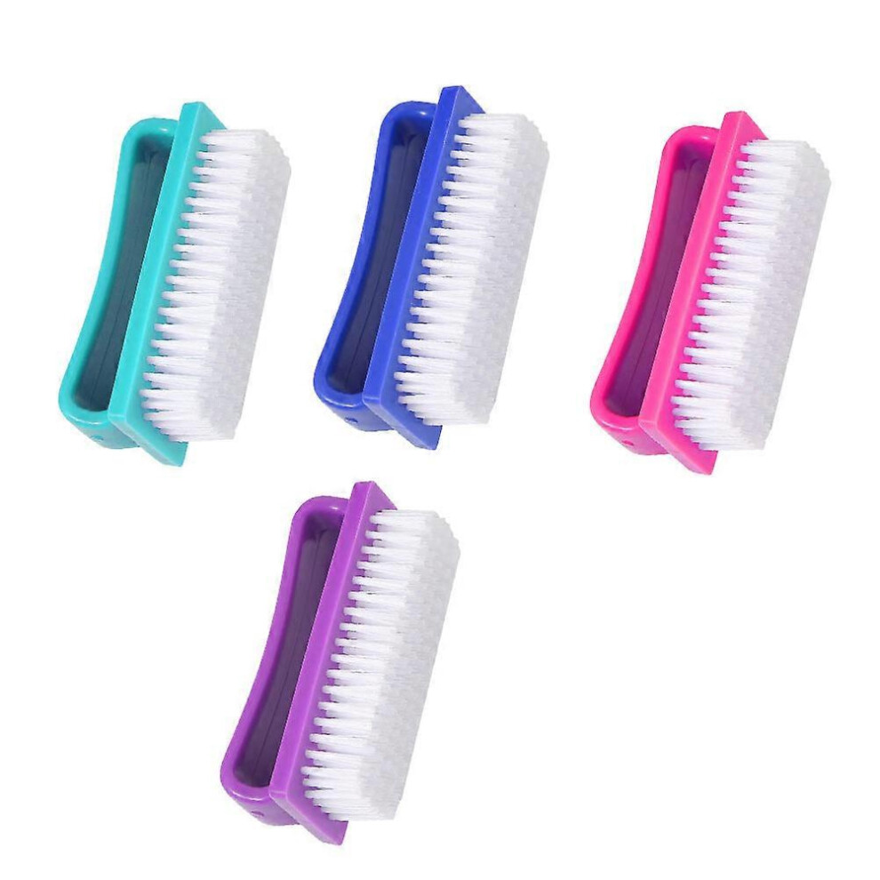Nail Cleaning Brushes Manicure Fingernail Assorted Color 4Pack