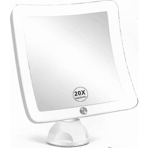 LED Lighted Makeup Mirror, 20x Magnification & Enhanced Illumination