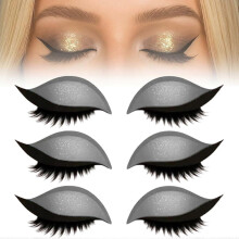 SilverEyelash Stickers Adjustable Quick Eye Makeup Combo Reusable False Eyelashes for Beginner