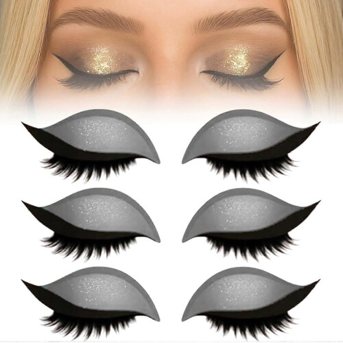 SilverEyelash Stickers Adjustable Quick Eye Makeup Combo Reusable False Eyelashes for Beginner