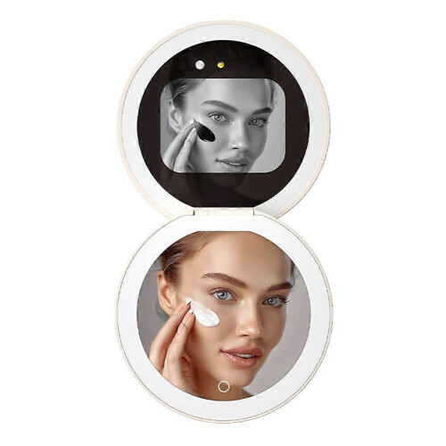 Smart UV Sunscreen Test Camera Makeup Mirror 3000mAh Power Bank LED Rechargeable