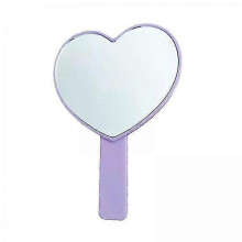 2x Cute Heart Shaped Mirror, Single Side, Adorable Purple