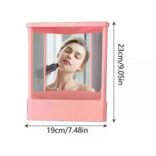 Miroir professionnel rose 25x13x18cm, image réelle non inversée