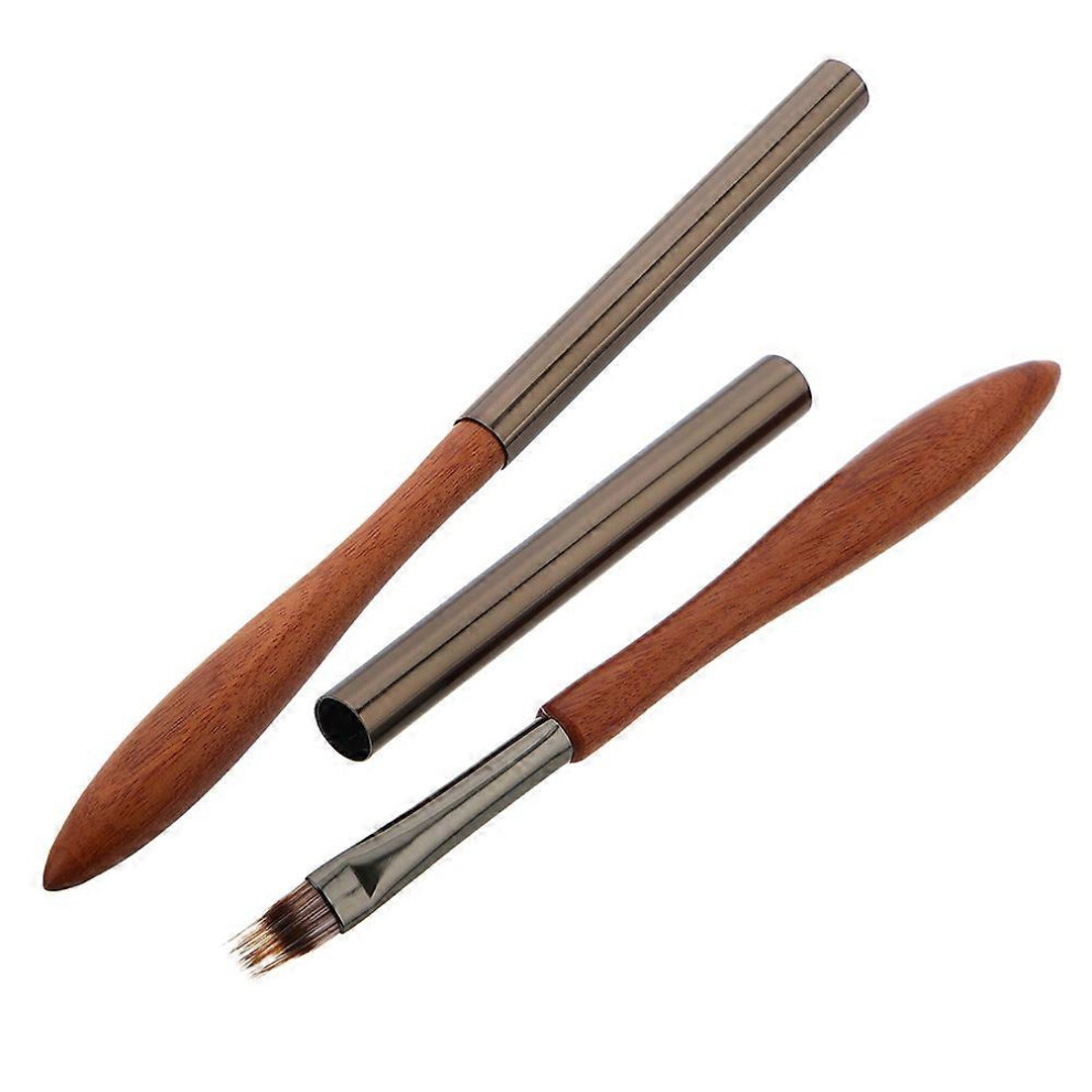 Nail Brush Pens 2Pcs Durable Nylon Gradient Manicure Tool