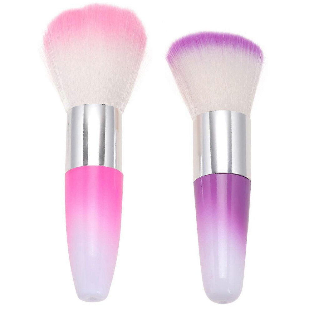 Nail Art Dust Brush 2Pcs, Nail Powder Cleaner Manicure Tool for Acrylic Nails