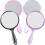 Double-Side Handle Mirror 4Pcs Transparent Blue for Home Travel School 1