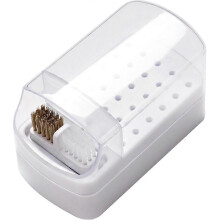 Estuche reutilizable de 30 ranuras para brocas de taladro de uñas, caja transparente para cabezales de afilado de manicura.