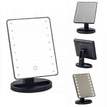 Miroir de maquillage LED rotatif, orientable à 180, éclairage tactile