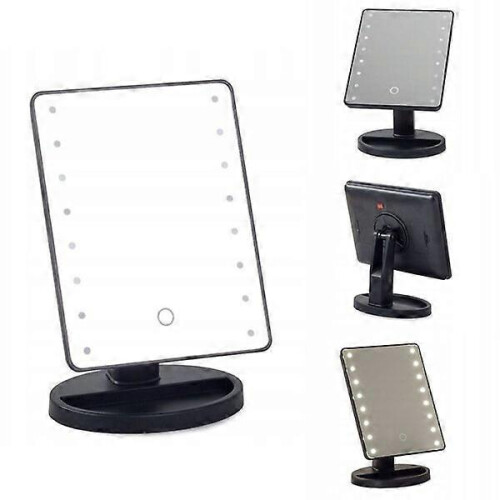 Miroir de maquillage LED rotatif, orientable à 180, éclairage tactile