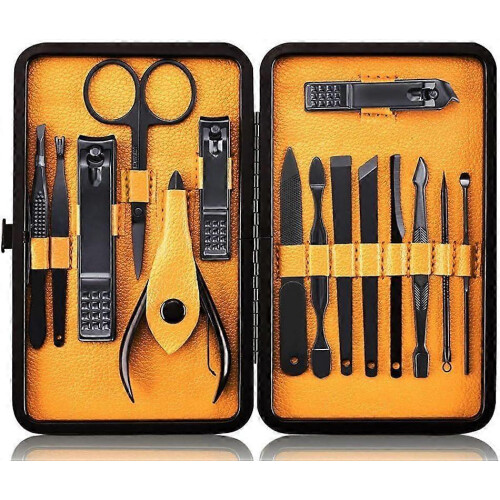 Kit manicure professionale da 15 pezzi per donna, con tagliaunghie e taglia cuticole.