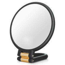 Black 50x Travel Makeup Magnifying Mirror, Double-Sided Handheld with Adjustable Handle/Stand