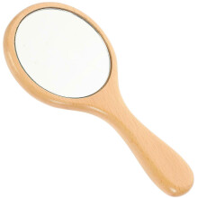 Handheld Wooden Makeup Mirror for Quick Touch Ups
