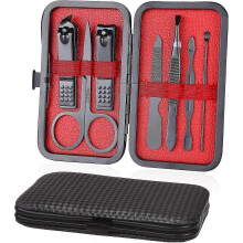 7pcs Professional Stainless Steel Nail Clipper Set, Manicure Pedicure Kit with Travel Box