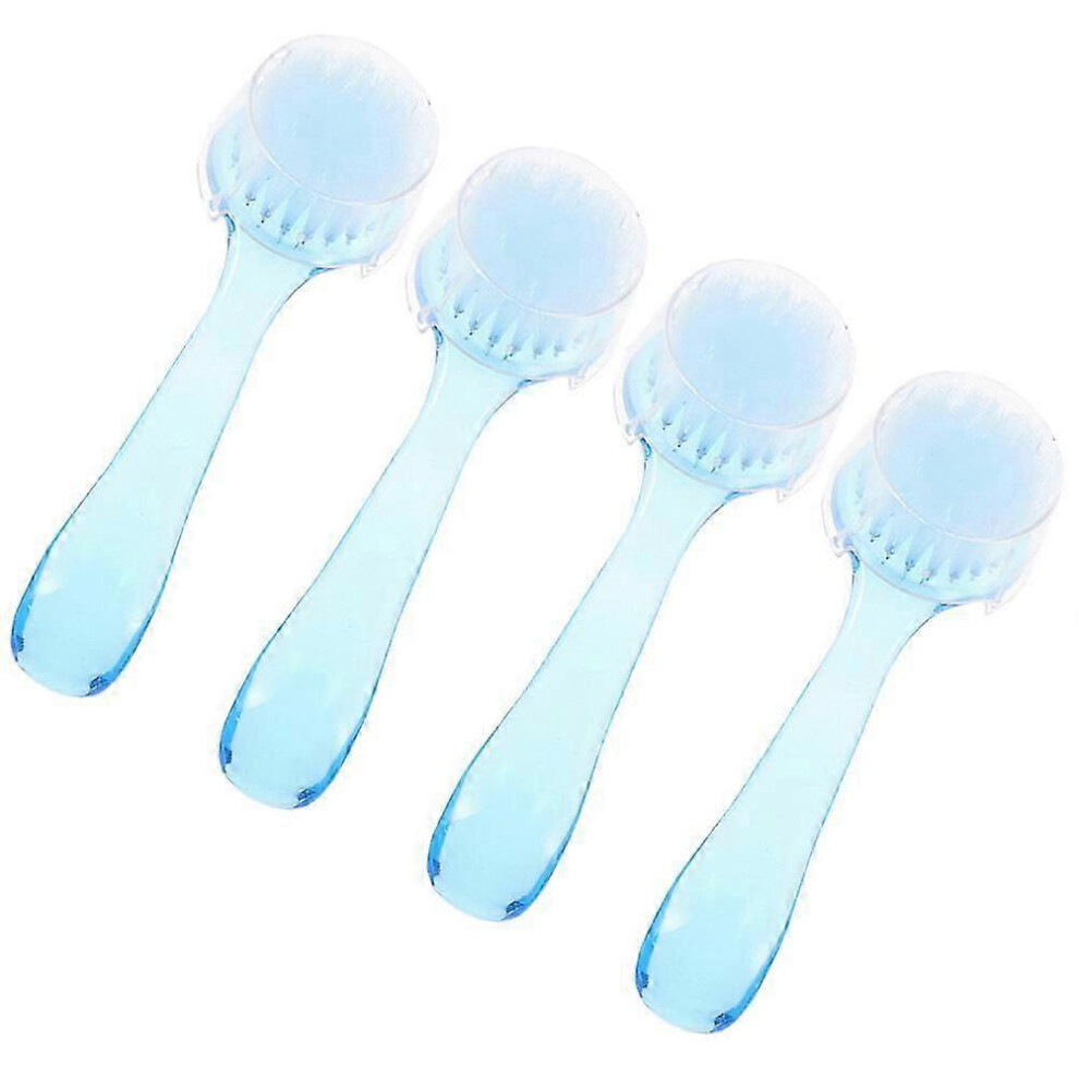 4Pcs Round Nail Brush for Cleaning Manicure Dust & Facial Care