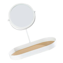 Miroir de maquillage décoratif multifonctionnel en verre ABS blanc