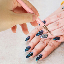 Nailart-Liner-Pinselstift, 5 Stück, rosa Fasern für die Maniküre