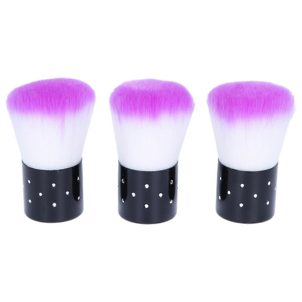 Manicure Cleaning Brush 3Pcs Portable Nail Art Dust Powder Brush