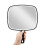 Extra Large Black Handheld Mirror 9x12.4 Inch Stylish Handle 1