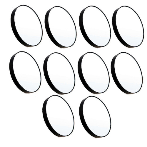 10pcs Black Round 10X Magnifying Makeup Mirror with 2 Suction Cups