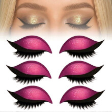 Faux cils roses ajustables avec fard à paupières intégré, maquillage des yeux rapide et réutilisable pour débutantes