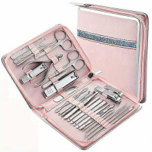 Pink 26-Piece Nail Care Set, Corrosion Resistant, Easy Clean Hand & Foot Clippers