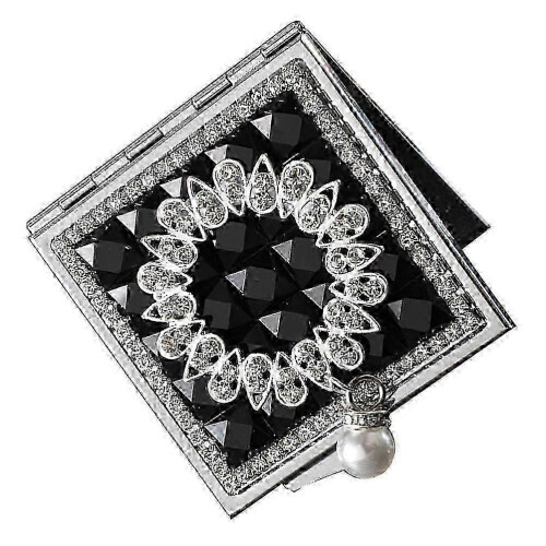 Carry Small Square Double-Sided Cosmetic Mirror for Women, 1 Piece