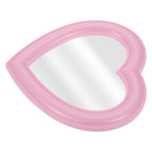 Miroir cosmétique mural rose en forme de cœur pour filles, 1 pièce