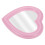 Specchio cosmetico da parete a forma di cuore rosa per ragazze, 1 pezzo 1