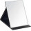 Adjustable PU Leather Travel Makeup Mirror with Folding Stand, Black 1