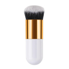 Pinceau Kabuki Or et Blanc 10 cm, coupe plate – Manche noir, finition impeccable
