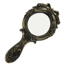 Retro Vintage Handheld Makeup Mirror for Women, Portable Style