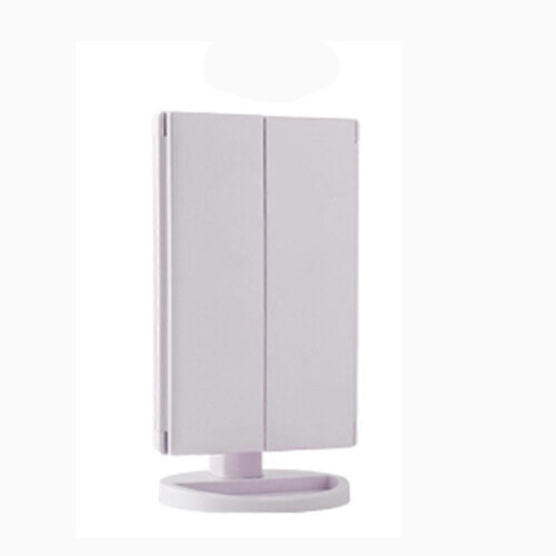 White Vanity Mirror with Lights, 2X 3X 10X Magnification, Touch Control, Trifold, Dual Power