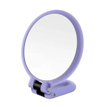 Purple Double Sided Cosmetic Mirror 50X Magnification for Eyebrow Shaping & Facial Examination, Wall Hanging or Desk