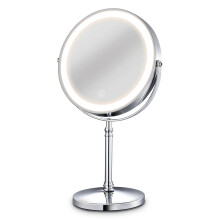 Luxora Gold 8-Inch Makeup Mirror with USB Charging, 10x Magnification, Backlit Adjustable Light
