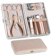 Manicure Set 18-in-1, Pedicure Kit & Nail Clippers, Professional Grooming Tools with Travel Case