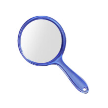 Miroir de voyage bleu à double grossissement 1X et 2X, miroir cosmétique permanent fin pour une utilisation quotidienne