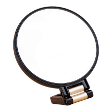 Miroir de maquillage grossissant double face noir à haute puissance avec base et poignée, pour la maison et les voyages